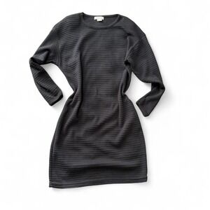 Vintage Express Black Ribbed Mini‎ Dress